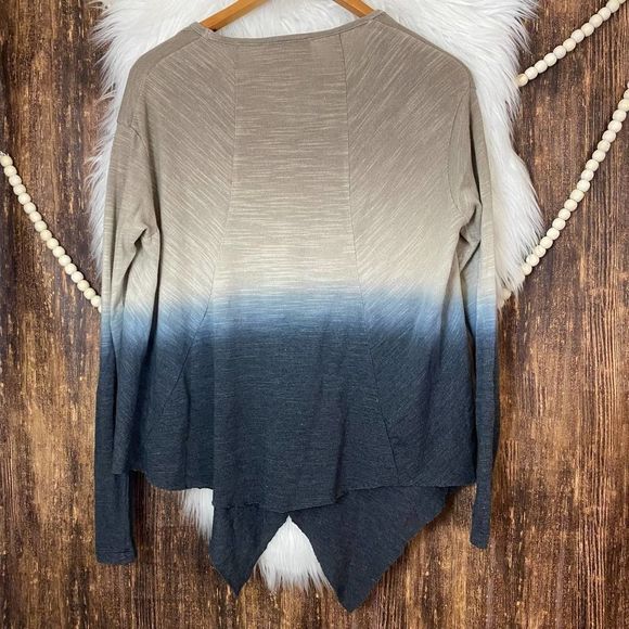 YFP| Dip Dye Ombre Asymmetrical Top Long Sleeve - Picture 7 of 7